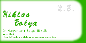 miklos bolya business card