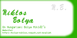 miklos bolya business card